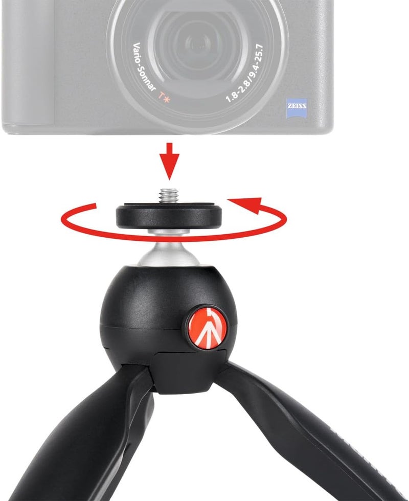 Manfrotto PIXI Mini Aluminum Table Top Tripod, Black - Image 2